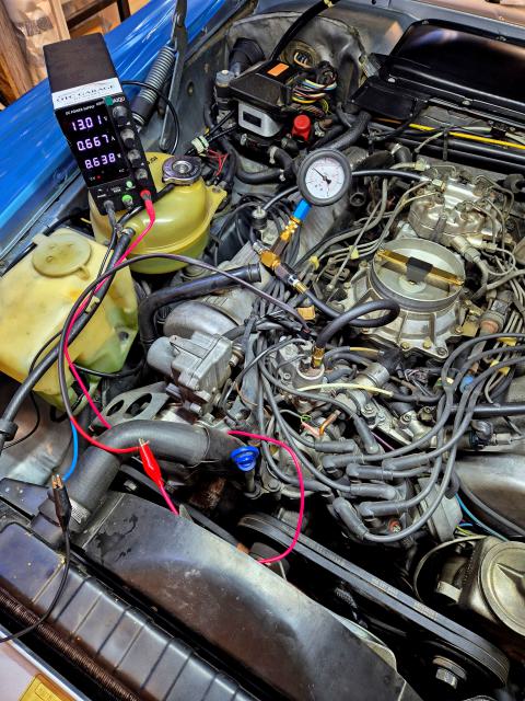 Mercedes 380 SL WUR teszt szabályozott árammal és nyomásméréssel